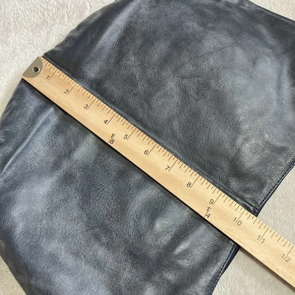 VTG Bugatti Genuine Leather Hobo Shoulder Bag Gray NWT Slouchy Minimalist USA